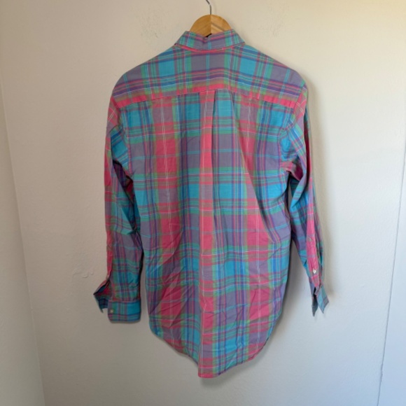 Vineyard Vines Shirt Men's SM Multicolor Plaid Woven Whale Preppy Long Sleeve - Picture 5 of 5